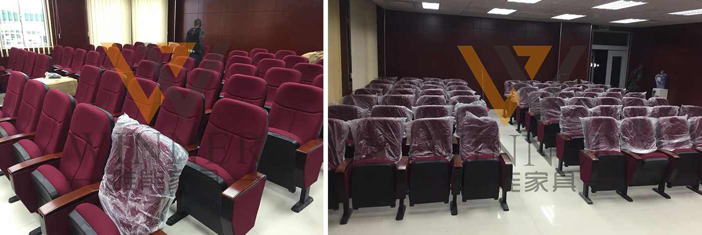 Factory Directly Wholesale Commercial Theater Church Auditorium Seating Chair Church Pews Hall Seat Conference Chair Writing Pad