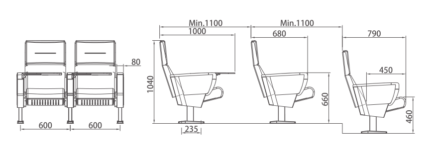 W512 Customized factory auditoriums chairs