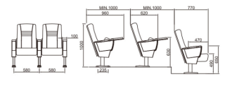 W501 Theatre furniture conference room theatre seats auditorium chairs