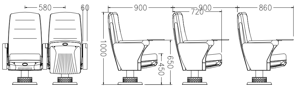 W3106  Cinema chairs with backs