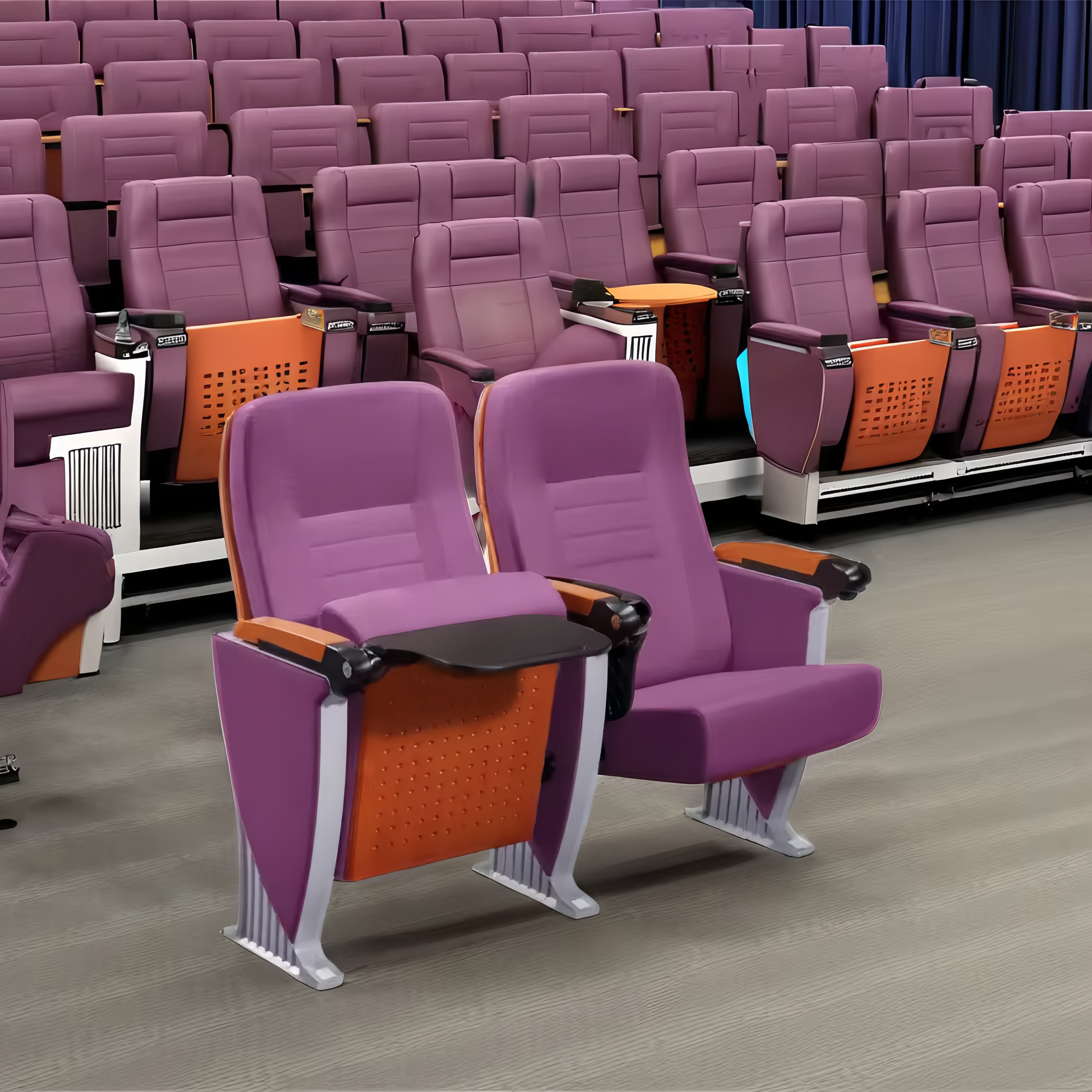 W840  Auditorium  Folding Chair With Writing pad