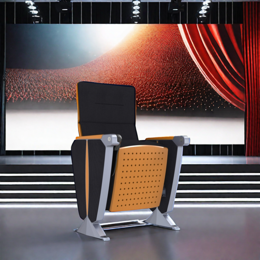 W5602 Elegant black folding auditorium chair