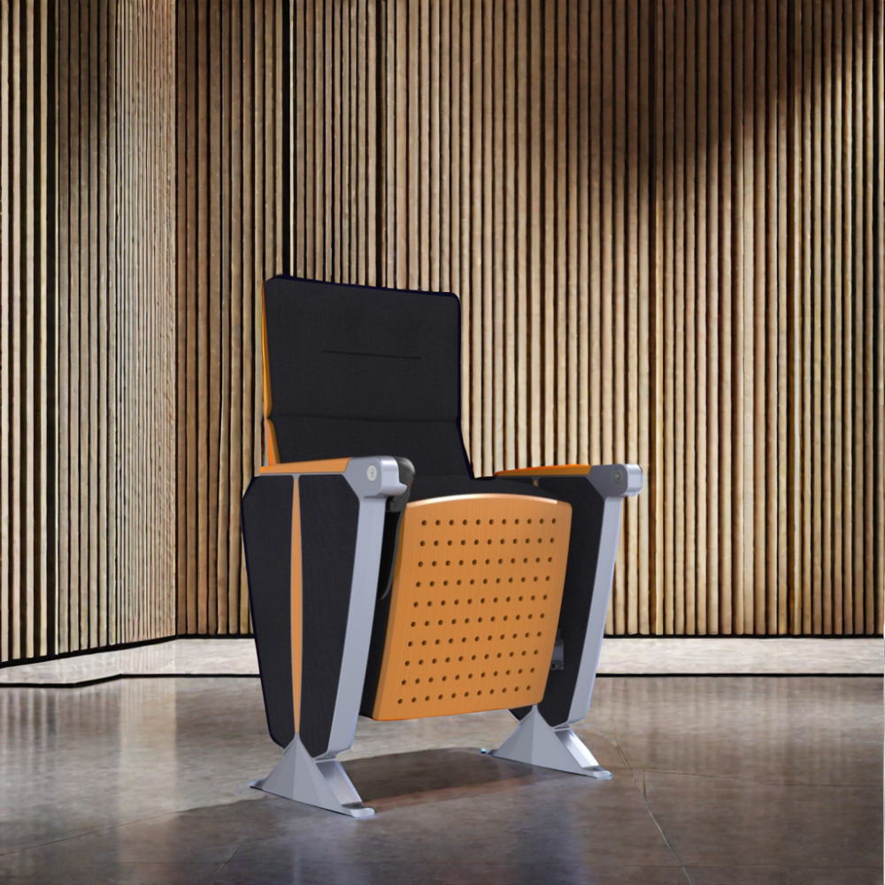 W5602 Elegant black folding auditorium chair