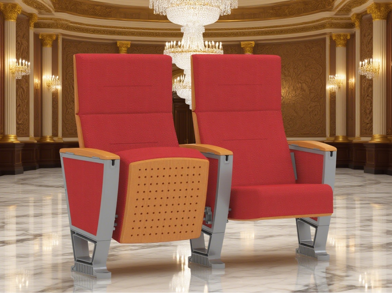 W7102 Folding chair fabric theater seats