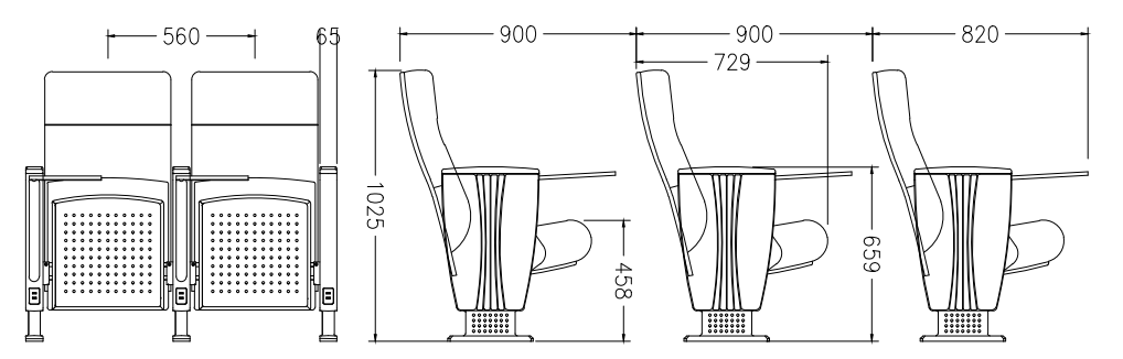 W5910 Beech wood auditorium seats