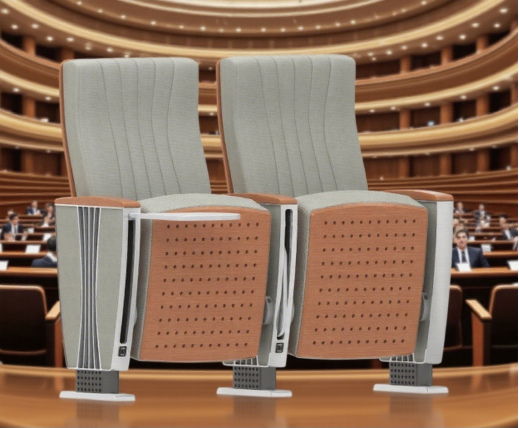 W5910 Beech wood auditorium seats
