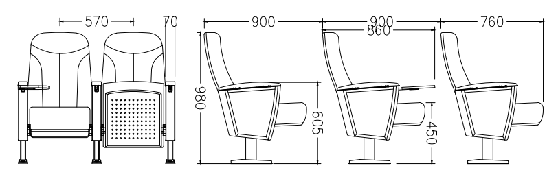 W2401 Teda fabric auditorium seats