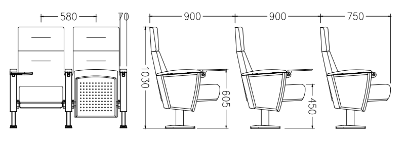 W2502 A church chair with legs standing