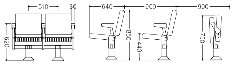 W2339 PU sponge church chair