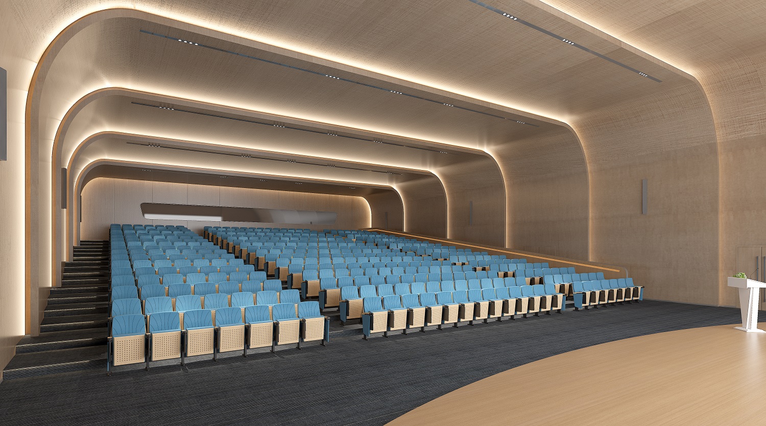 W660 Hidden writing board auditorium chair